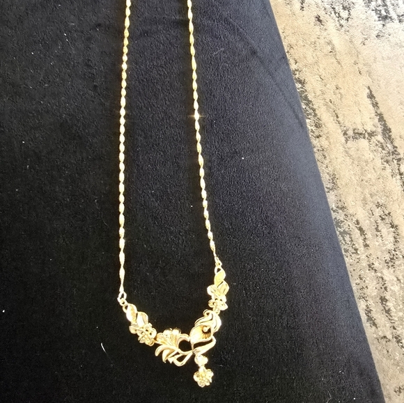 21kgp Dubai Jewelery Elegant Gold Floral Necklace - Picture 6 of 7